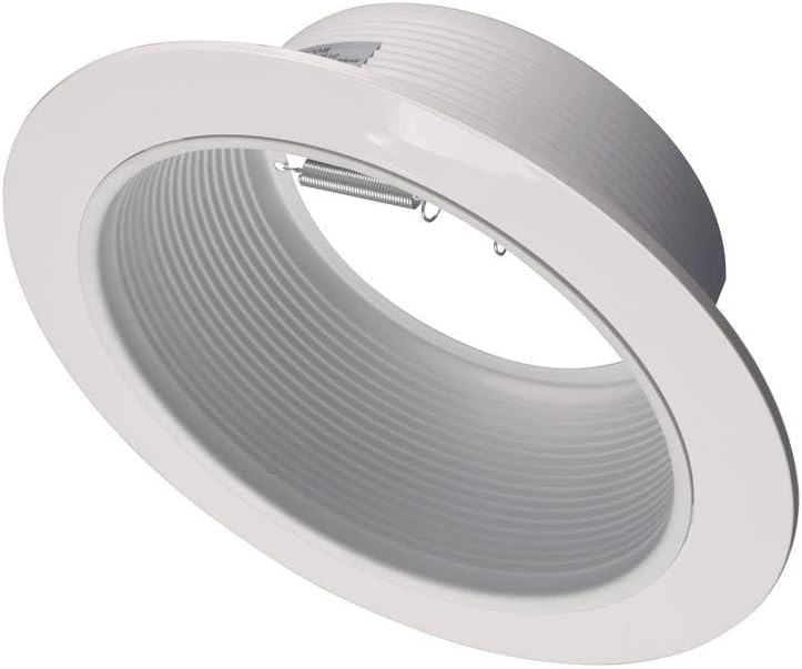 NICOR Lighting 6-Inch White Recessed Baffle Trim for 6-Inch Housings - Image 1
